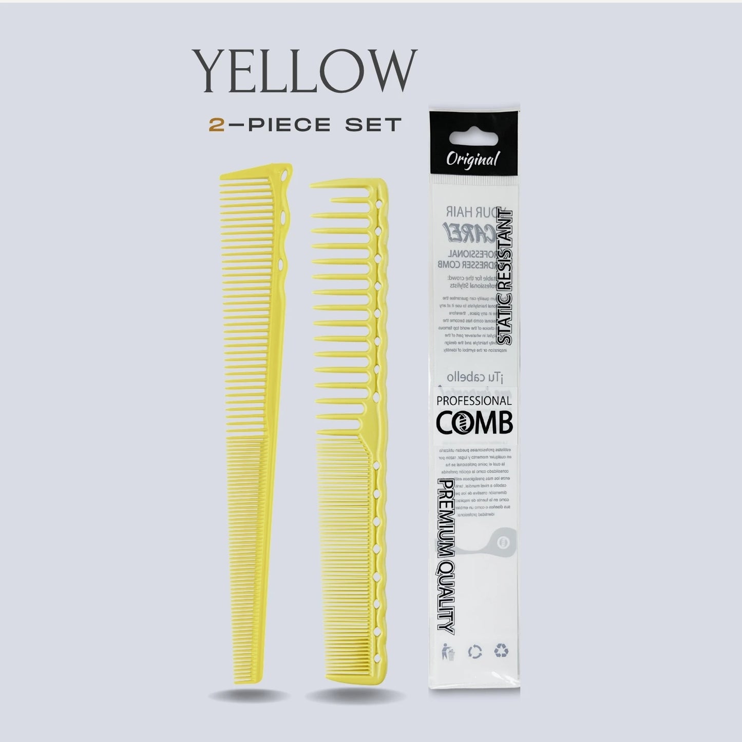 Professional Barbershop Dense Teeth Comb Set — Anti-Static Edge & Corner Comb for Flat Haircut & Styling