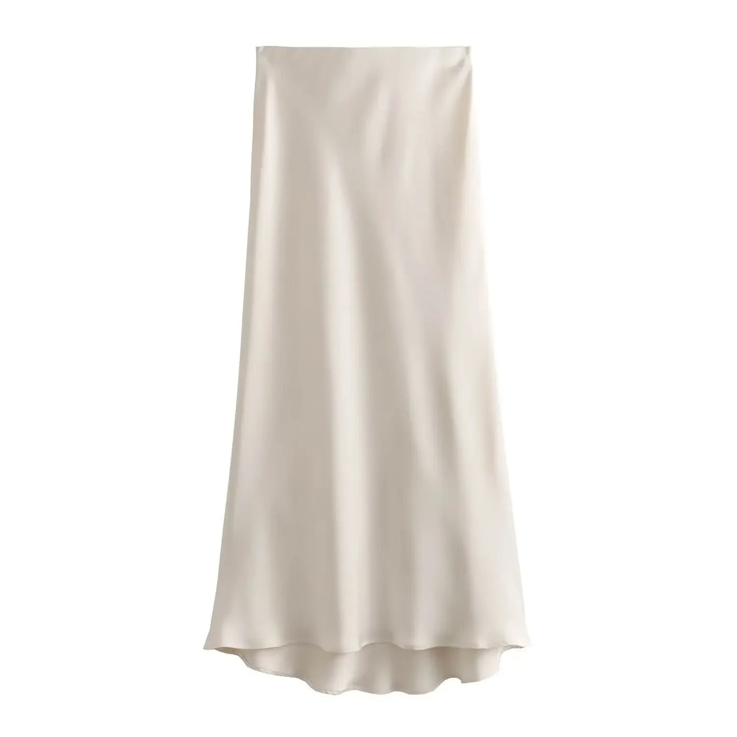 Willshela Black Satin Midi Skirt — Elegant & Versatile Women's Fashion