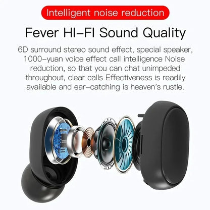 E6S TWS Wireless Bluetooth Earbuds — Noise Cancelling Sports Headphones with Mic