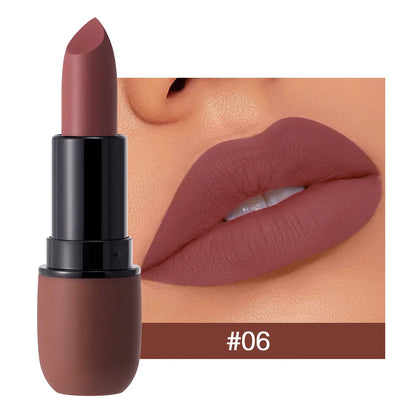 Velvet Matte Lipstick – Six Numbered Shades