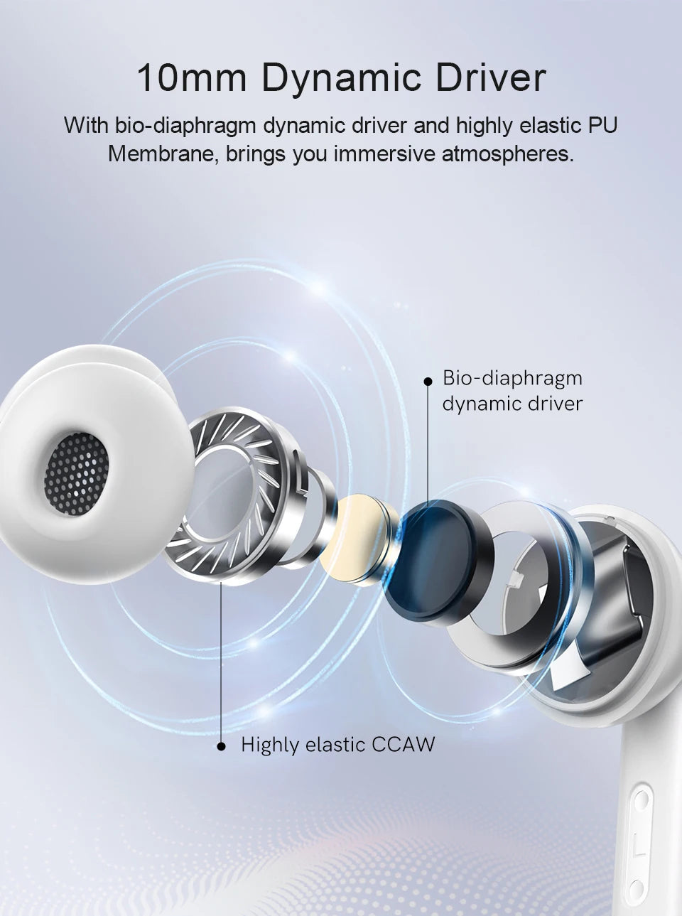 QCY T13 ANC Wireless Earbuds — Bluetooth 5.3, Active Noise Cancellation & 4-Mic ENC for Clear Calls