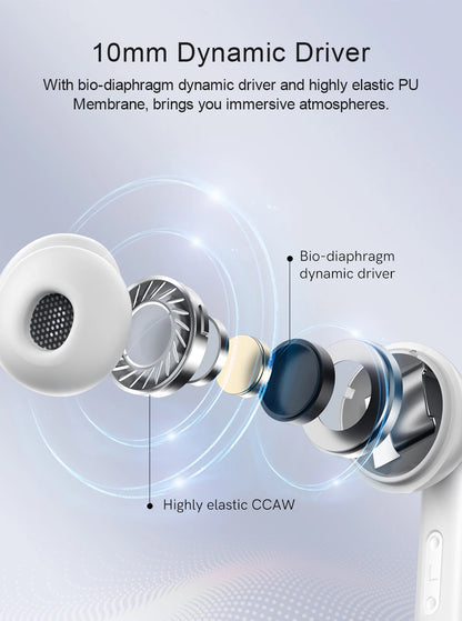 QCY T13 ANC Wireless Earbuds — Bluetooth 5.3, Active Noise Cancellation & 4-Mic ENC for Clear Calls