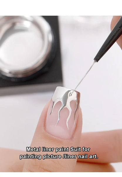 Silver Mirror Nail Liner Gel Polish — Metallic, Semi-Permanent, 5ml