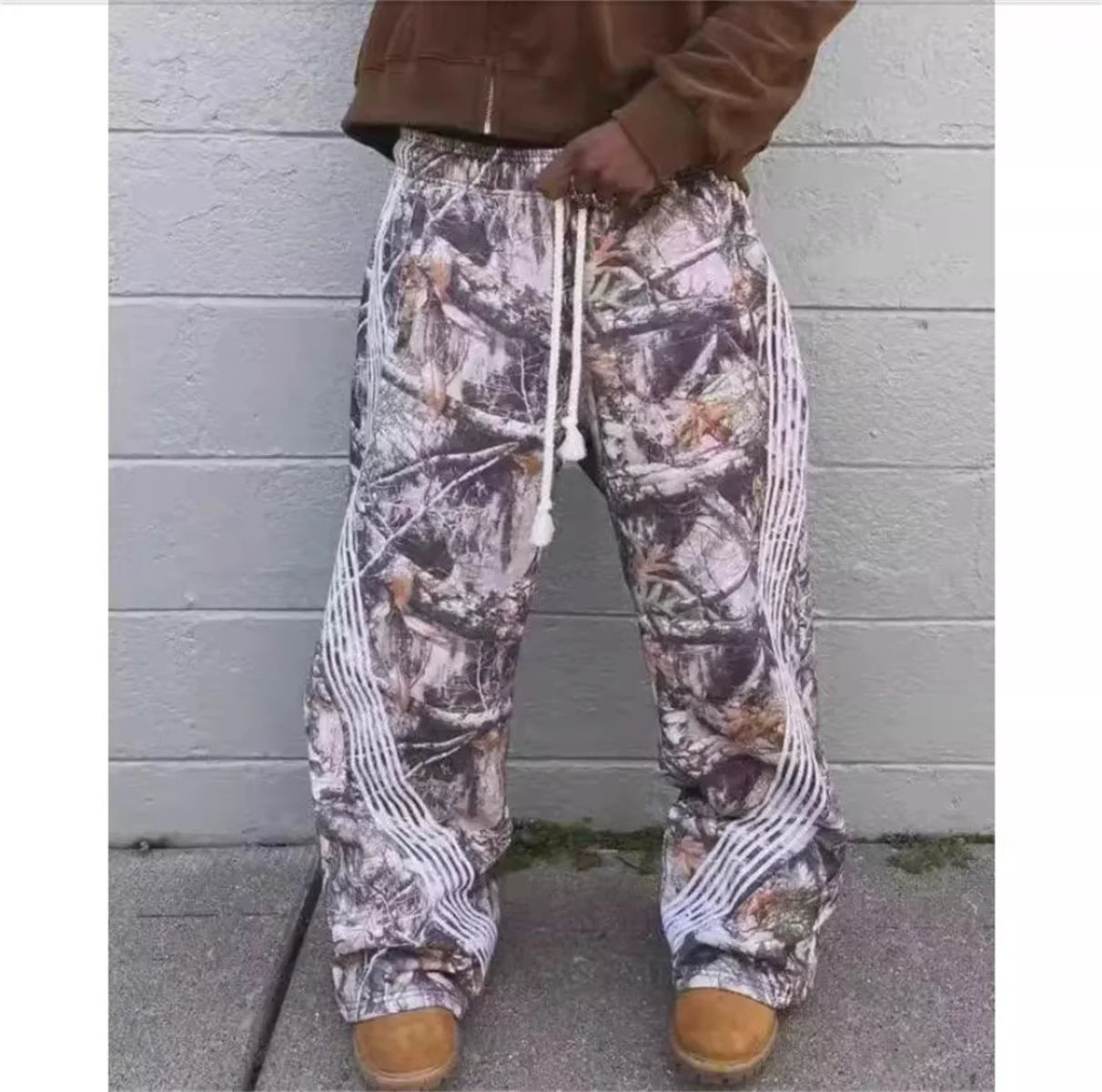 Camo Tactical Jogger Sweatpants — Y2K Embroidered Cargo Pants for Men & Women