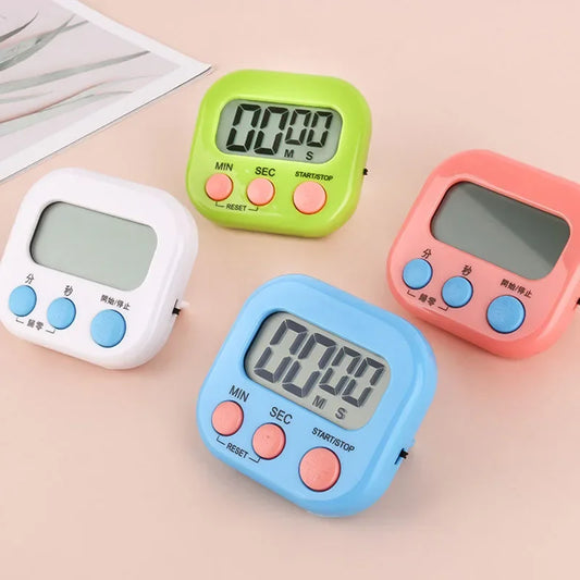 Magnetic LCD Digital Kitchen Timer — Countdown Cooking Timer & Alarm Clock for Home Kitchen