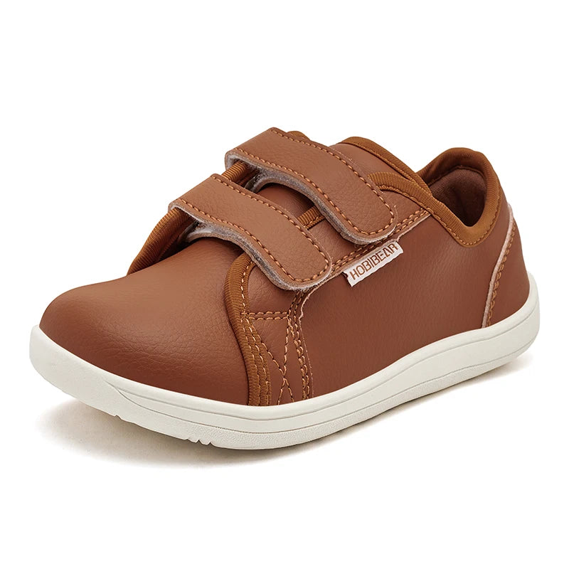 HOBIBEAR Kids Barefoot Minimalist Sneakers — Wide Toe Hook & Loop Lightweight Shoes for Boys & Girls