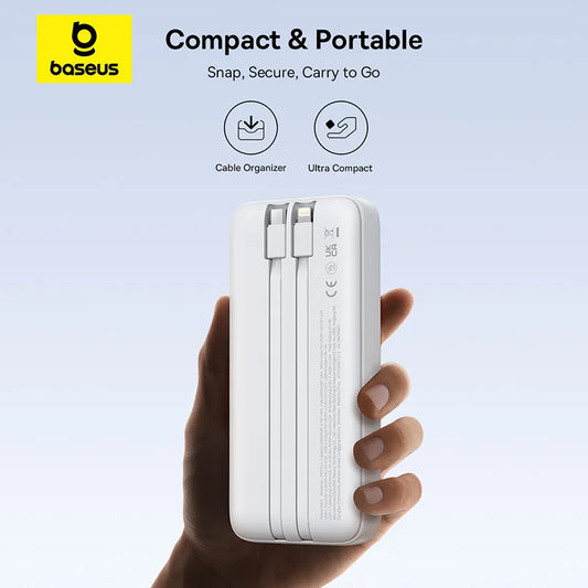 Baseus 20000mAh Power Bank — PD 22.5W Fast Charging External Battery for iPhone, Samsung, Xiaomi & iPad