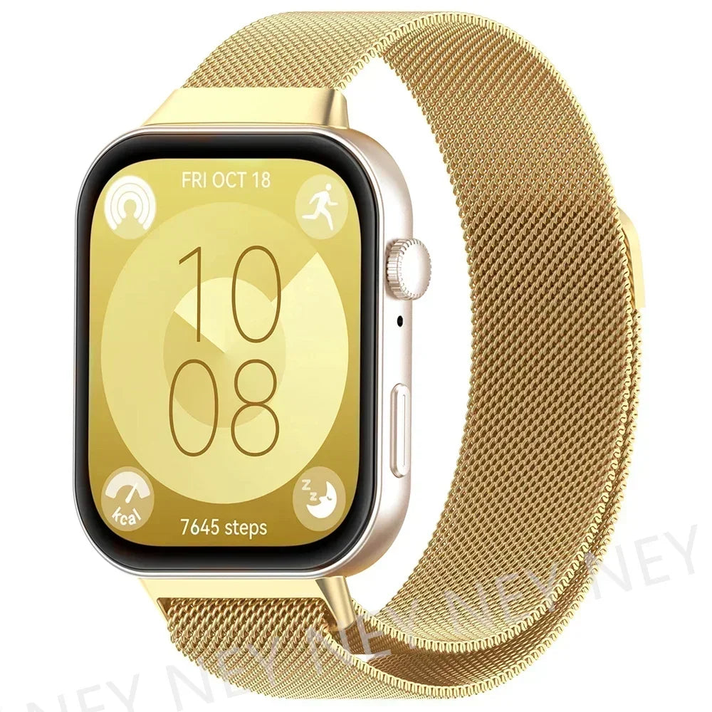Magnetic Milanese Loop Watch Band — Stainless Steel, Fits Huawei Watch FIT 3 / FIT 4 / FIT 4 Pro