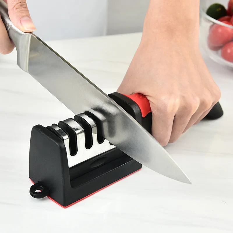4-Segment Multi-Function Knife Sharpener — Handheld 3-Stage Kitchen Blade Sharpening Tool