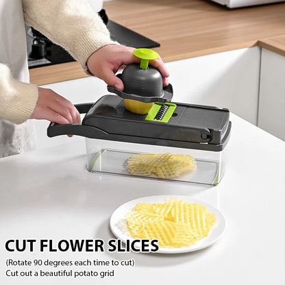 16-in-1 Multifunctional Vegetable Cutter Set — Dice, Slice, Shred & Grate Fruits and Vegetables