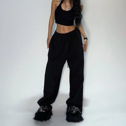 Camo Tactical Jogger Sweatpants — Y2K Embroidered Cargo Pants for Men & Women