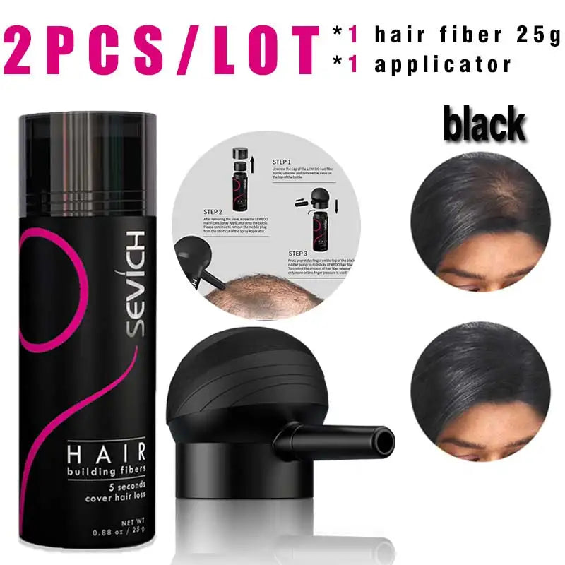 SEVICH Hair Building Fiber Set — Instant Volume & Coverage for Thinning Hair