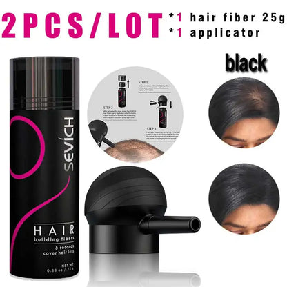 SEVICH Hair Building Fiber Set — Instant Volume & Coverage for Thinning Hair