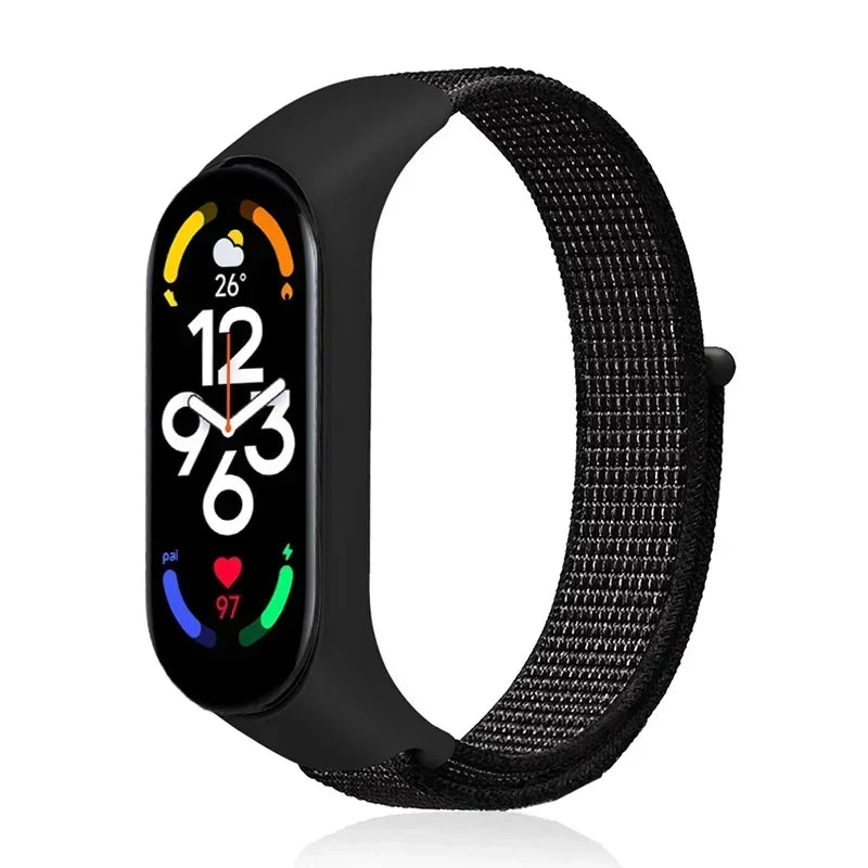 Nylon Sport Strap for Xiaomi Mi Band 3 4 5 6 7 — Soft Adjustable Replacement Wristband