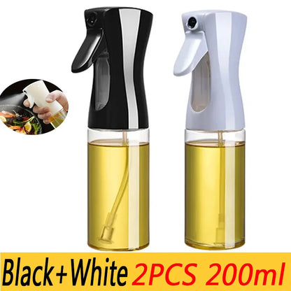 Kitchen Oil Spray Bottle — 200/300/500ml Mist Sprayer & Oil Brush for Cooking, BBQ & Baking