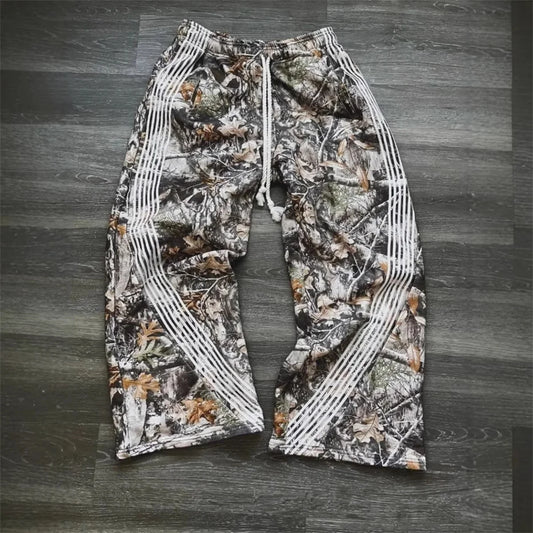 Camo Tactical Jogger Sweatpants — Y2K Embroidered Cargo Pants for Men & Women