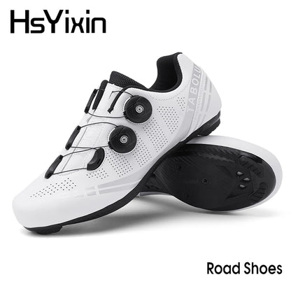 MTB Cycling Shoes with Self-Locking Cleats — Men's & Women's Road Bike Racing Bicycle Footwear