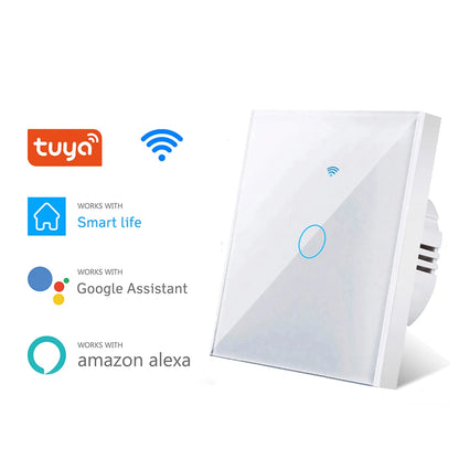 EU WiFi Smart Light Switch — No Neutral Wire, Touch & RF433, Tuya App, Alexa & Google Home