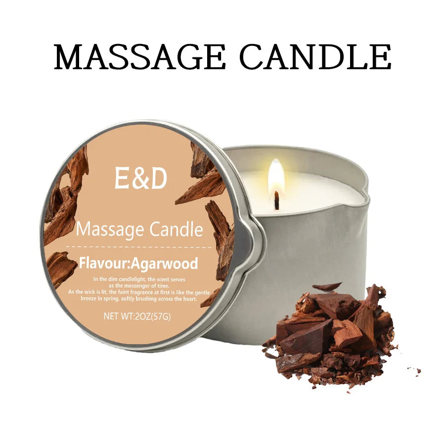 Massage Oil Scented Candle — Aromatherapy Spa Candle for Stress Relief & Skin Moisturizing