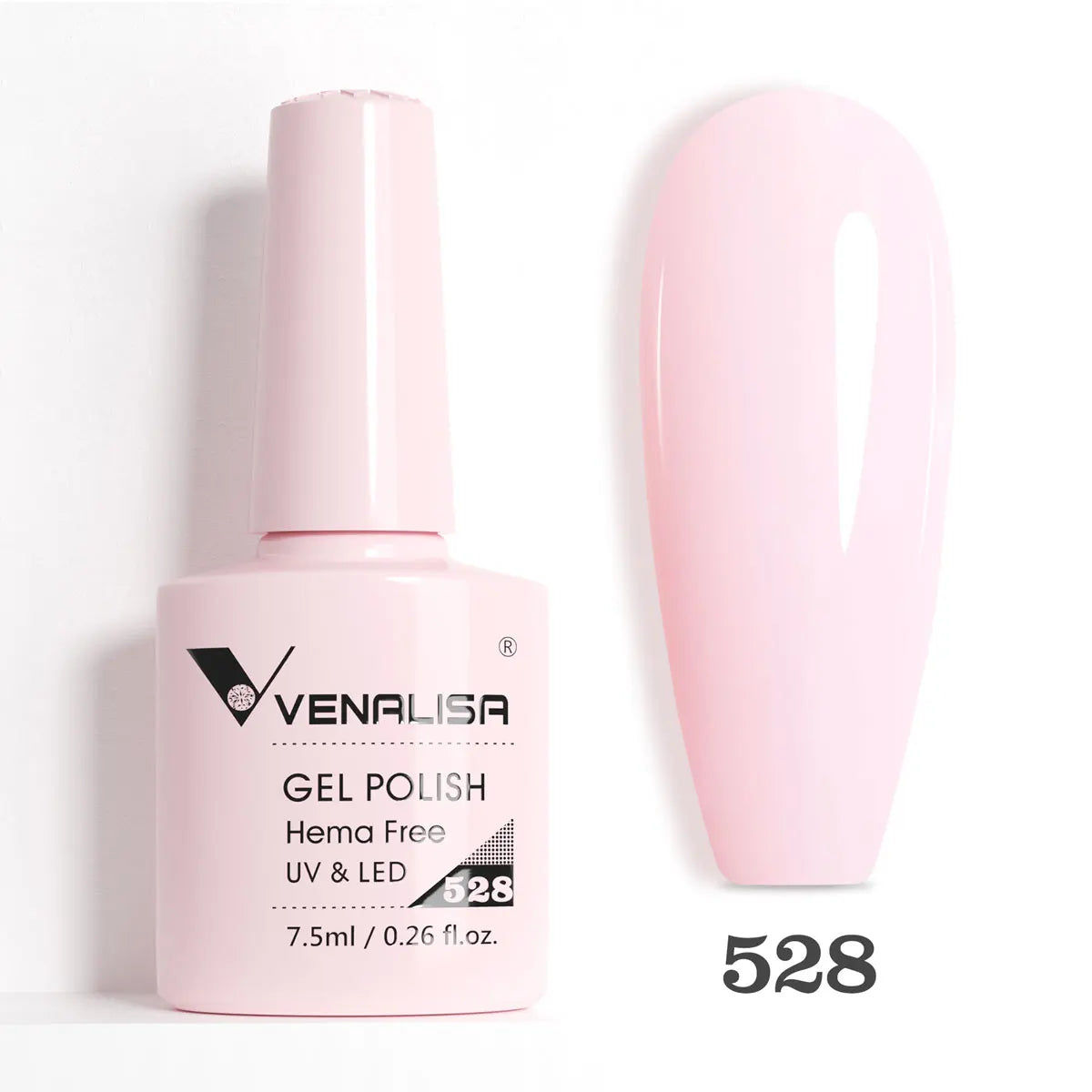 Venalisa HEMA-Free Glitter Gel Nail Polish — Full Coverage UV LED Soak-Off, Jelly Pink & Nude