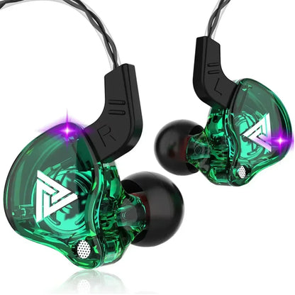 QKZ AK6 In-Ear HIFI Earphones — 6 Dynamic Drivers, Stereo Bass Subwoofer Monitor Earbuds with Mic