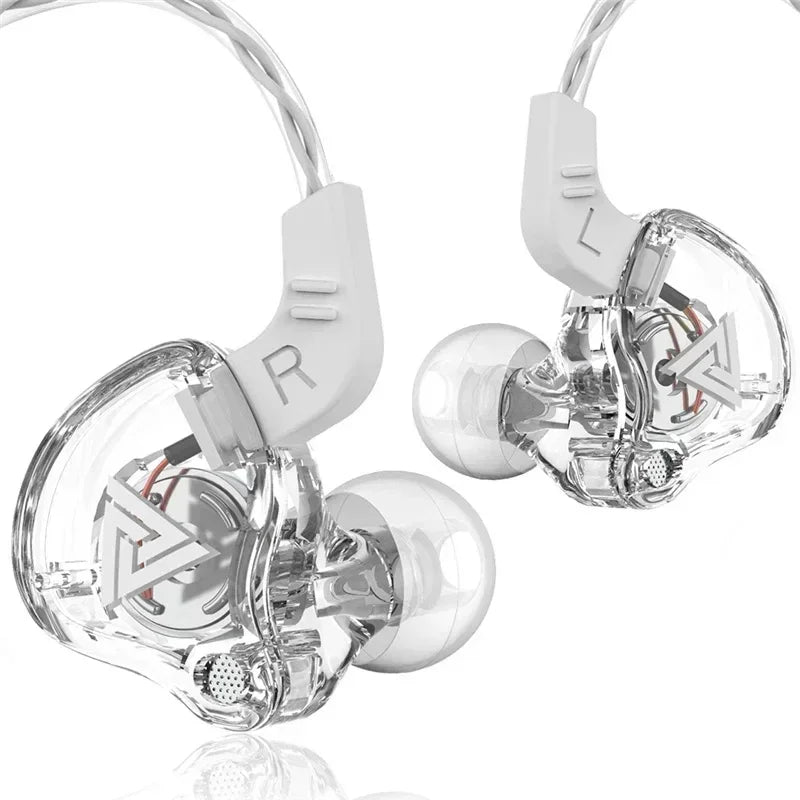 QKZ AK6 In-Ear HIFI Earphones — 6 Dynamic Drivers, Stereo Bass Subwoofer Monitor Earbuds with Mic