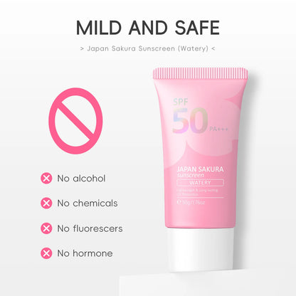 Laikou Sakura Moisturizing Sunscreen SPF50 — Gel Isolation Lotion, 50g