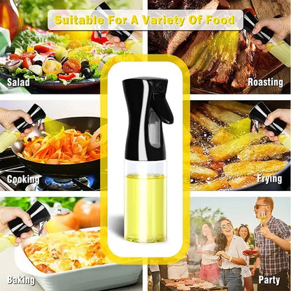 Kitchen Oil Spray Bottle — 200/300/500ml Mist Sprayer & Oil Brush for Cooking, BBQ & Baking