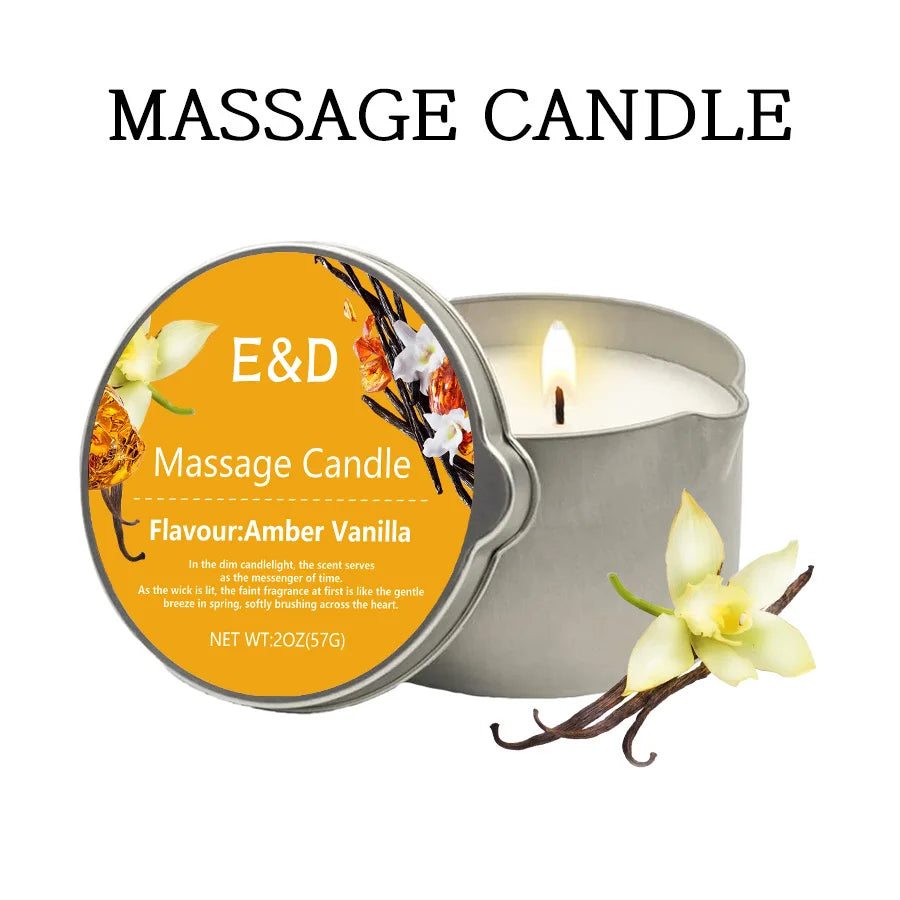 Massage Oil Scented Candle — Aromatherapy Spa Candle for Stress Relief & Skin Moisturizing