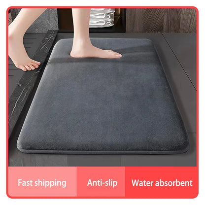 Absorbent Suede-Feel Bathroom Floor Mat – 6 Sizes