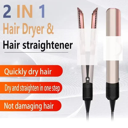 2-in-1 Negative Ion Hair Dryer & Straightener — Multi-Function Long-Lasting Styling Tool for Wet or Dry Hair