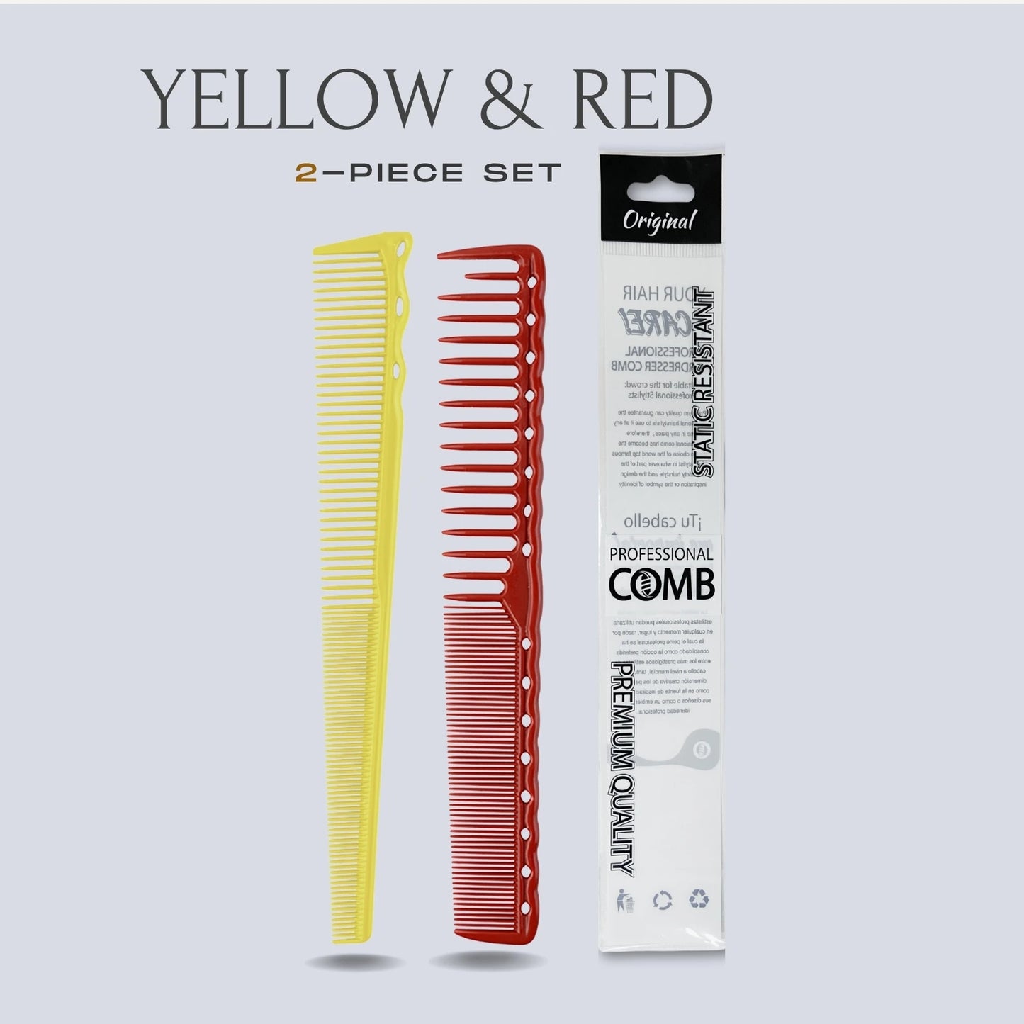 Professional Barbershop Dense Teeth Comb Set — Anti-Static Edge & Corner Comb for Flat Haircut & Styling
