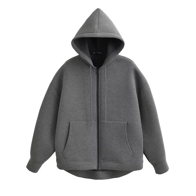 KEYANKETIAN Oversized Zip-Up Hoodie — Unisex High Street Sweatshirt