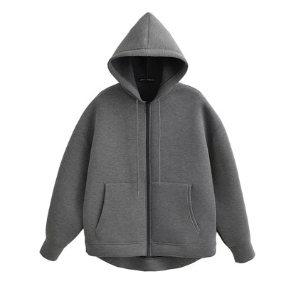 KEYANKETIAN Oversized Zip-Up Hoodie — Unisex High Street Sweatshirt