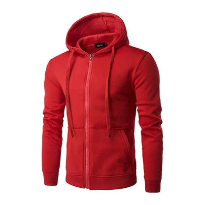 Men's Slim Fit Zip-Up Hoodie — Long Sleeve Autumn Sweatshirt Jacket