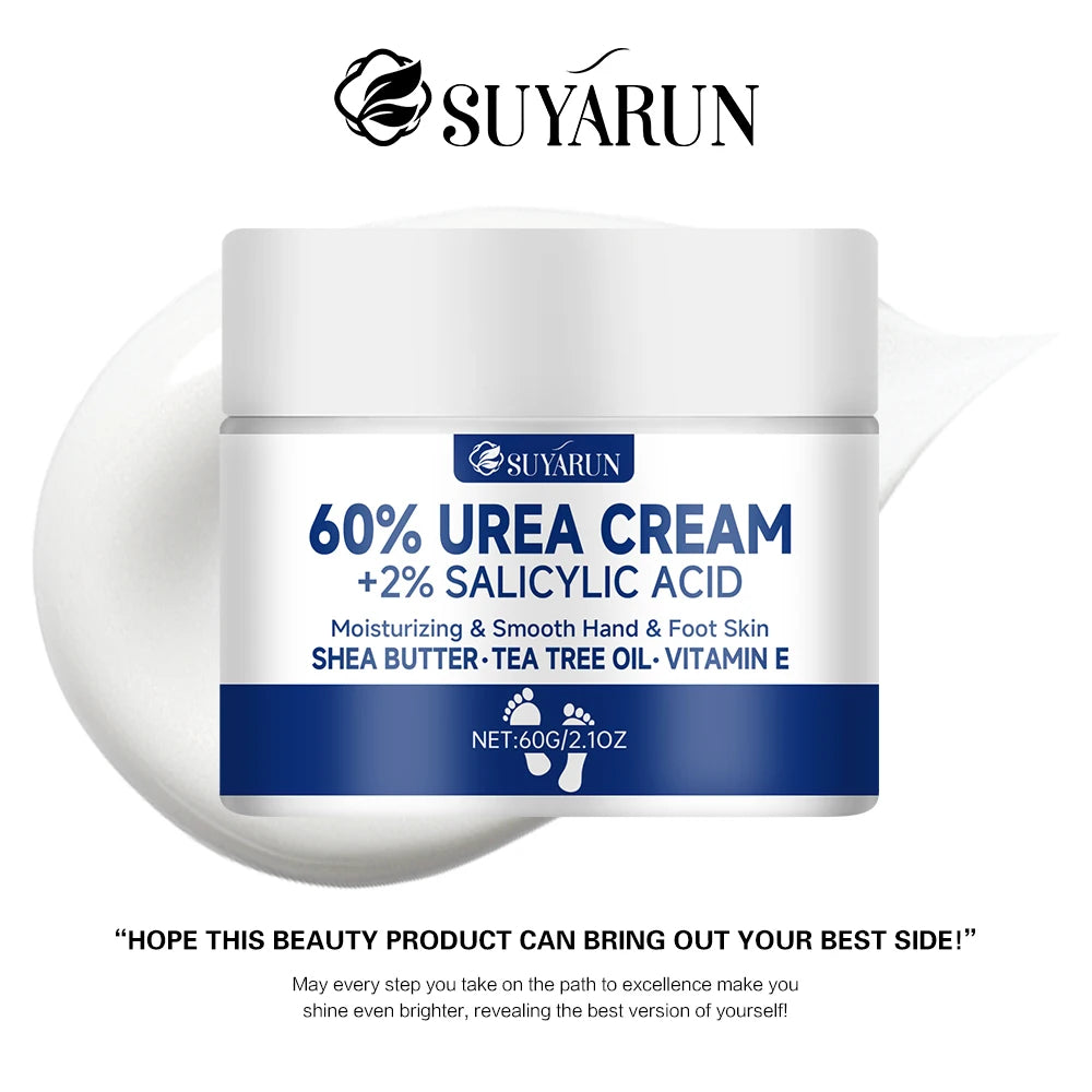 SUYARUN 60% Urea Foot Cream — Intensive Cracked Heel & Dry Skin Treatment, Diabetic Foot Care