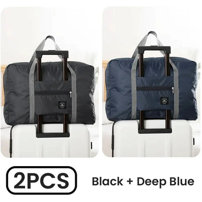 2-Pack Foldable Travel Duffel Bag — Carry-On Weekender, Gym & Hospital Tote Bag for Women & Men