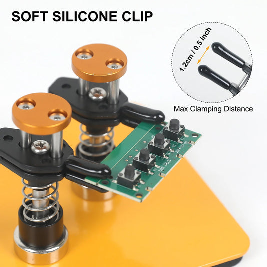 Magnetic Helping Hand Soldering Tool — Third Hand with Flexible Arms & Alligator Clips for Electronics Repair