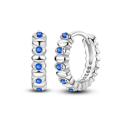 925 Sterling Silver Blue Zircon Butterfly Hoop Earrings — Colored Fine Jewelry for Women & Girls