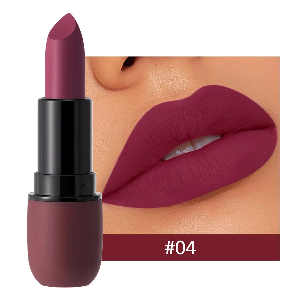 Velvet Matte Lipstick – Six Numbered Shades