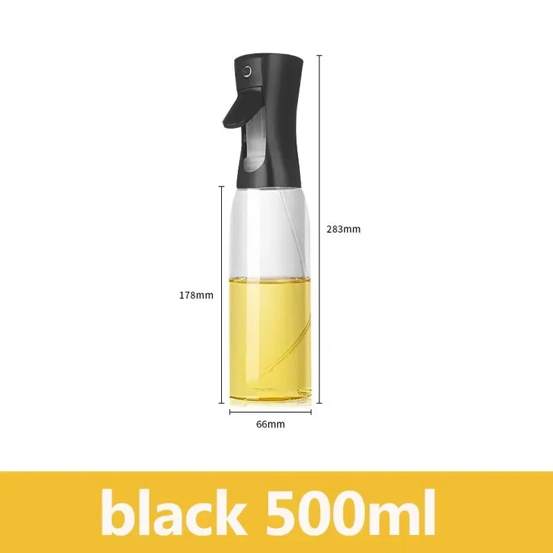Kitchen Oil Spray Bottle — 200/300/500ml Mist Sprayer & Oil Brush for Cooking, BBQ & Baking