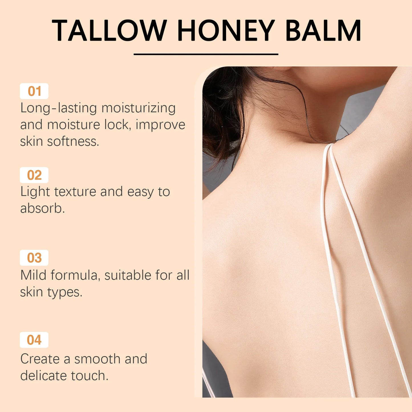 Tallow Honey Glow Cream — Hydrating Face & Body Moisturizer for Firming & Brightening