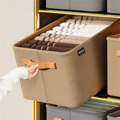 Foldable Clothes Organizer Storage Box — Large Capacity Wardrobe Drawer for Pants, Sweaters & Underwear
