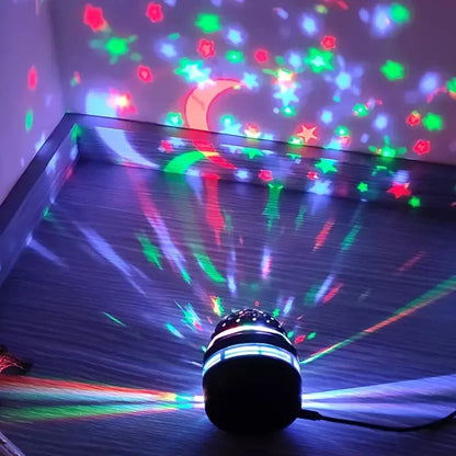 LED Starry Sky Night Light Projector — USB Magic Ball Moon & Star Atmosphere Lamp for Home & Room Decor