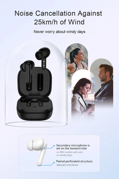 QCY T13 ANC Wireless Earbuds — Bluetooth 5.3, Active Noise Cancellation & 4-Mic ENC for Clear Calls