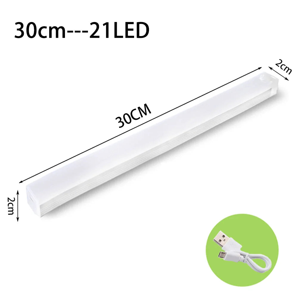 LED Motion Sensor Cabinet Light — USB Type-C Rechargeable Wireless Night Light for Kitchen, Wardrobe & Stairs