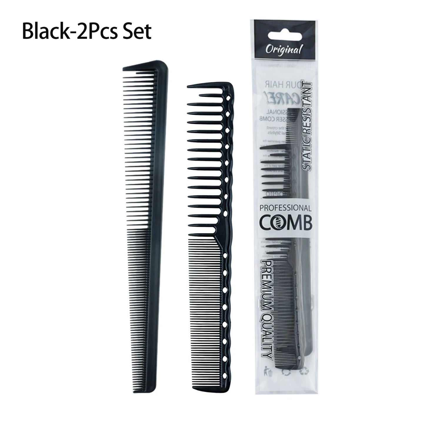 Professional Barbershop Dense Teeth Comb Set — Anti-Static Edge & Corner Comb for Flat Haircut & Styling