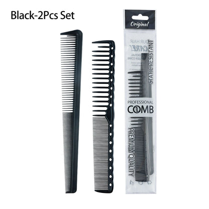 Professional Barbershop Dense Teeth Comb Set — Anti-Static Edge & Corner Comb for Flat Haircut & Styling