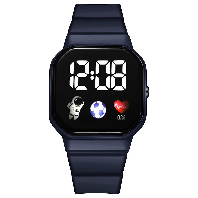 Kids Sport LED Digital Watch — Waterproof Silicone Wristwatch for Boys & Girls