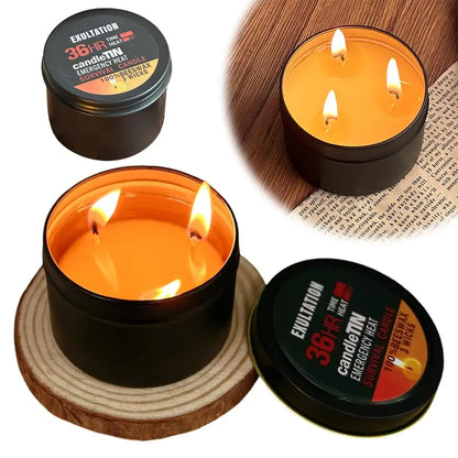 36-Hour Emergency Beeswax Survival Candle — 3-Wick Long Lasting Aroma Candle for Home & Camping